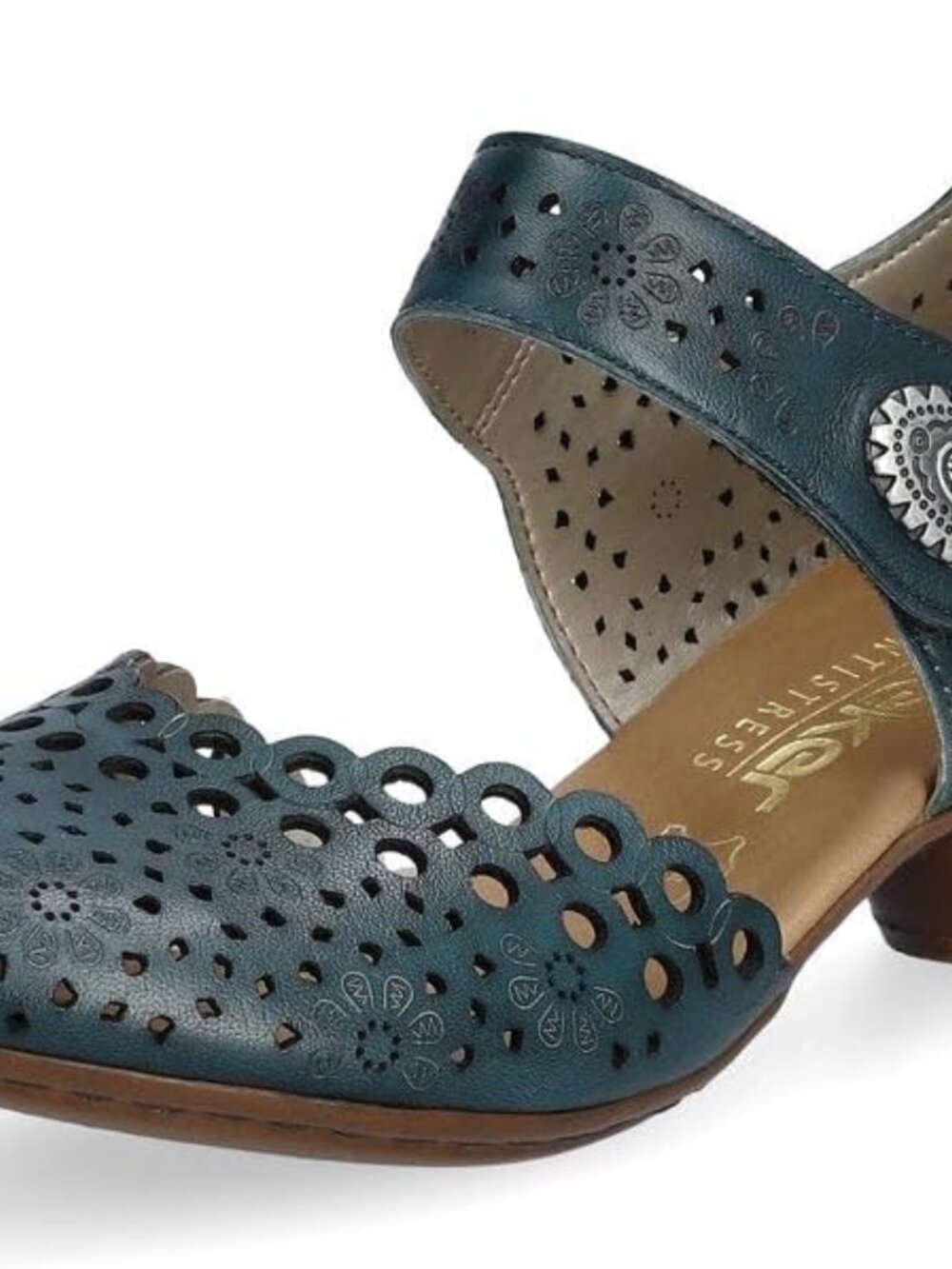 NWOT Rieker Mirjam Women's Mary Jane Heels - Low-Heel Leather w Lazer Cut